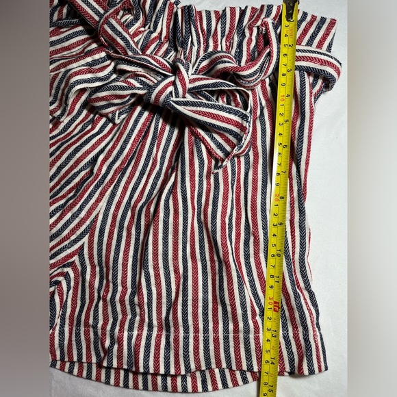 Indigo Rein Tie Front Paperbag Waist Shorts - Striped Red Women’s Size Small - Picture 4 of 9